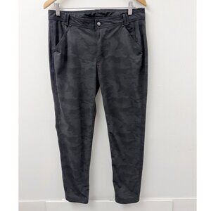 Lululemon Day Trip Boyfriend Pant Lotus Camo Black Grey Stretch Casual Sz 6